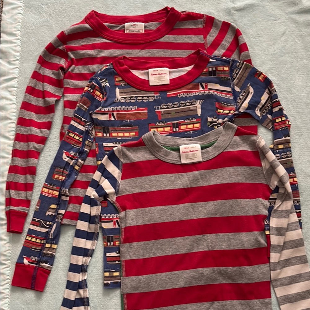 Train 🚂 and Striped Hanna Andersson Pajama Tops